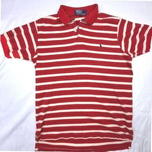 Polo Ralph Lauren Men's Striped Polo Shirt Red White Blue Size L